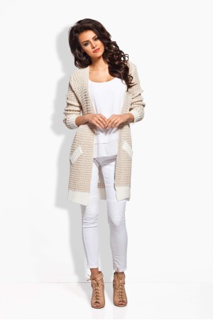Cardigan de dama trei sferturi in doua culori
